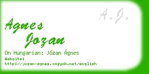 agnes jozan business card